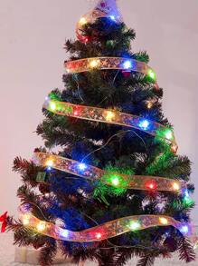 10/20/30/40/50 Lights 1/2/3/4/5m Colorful Glowing Star String Lights, Gold Ribbon Decorative Lights, Gift Box Packaging Decorative Light Strip, Christmas Tree Decoration Props - Multicolor - View 3
