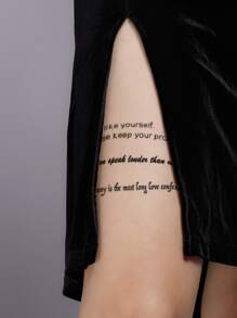 STARTTOOS 1 hoja de calcomanía temporal de tatuaje con gráfico de letras - Negro - Ver 5