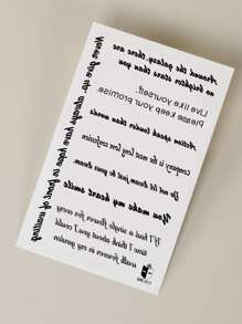 STARTTOOS 1 hoja de calcomanía temporal de tatuaje con gráfico de letras - Negro - Ver 6