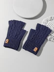 Găng tay có ngón tay vá cho nam giới - Màu xanh lam - Xem 1