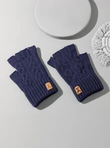 Găng tay có ngón tay vá cho nam giới - Màu xanh lam - Xem 2