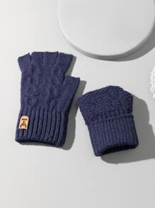 Găng tay có ngón tay vá cho nam giới - Màu xanh lam - Xem 3