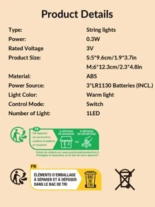 1 pieza Luz de la decoración lisa - Amarillo - Ver 3