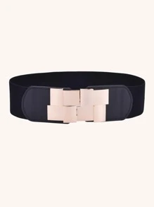 幾何搭扣皮帶 - 黑色 - 查看 2