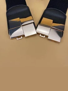 幾何搭扣皮帶 - 黑色 - 查看 5