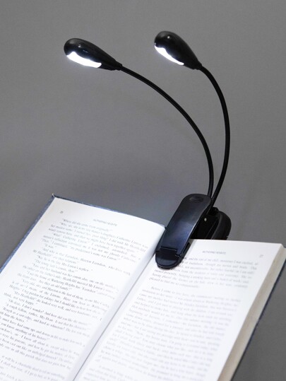 1pc Portable 4 LED Book Reading Light With Clip, Battery And USB Powered, Dimmable, Adjustable Arm, Eye-Protection Reading Light, Mini Desk Lamp, Suitable For Night Reading, Bedroom Reading Light, Student Dorm Book Light, Reading Light
