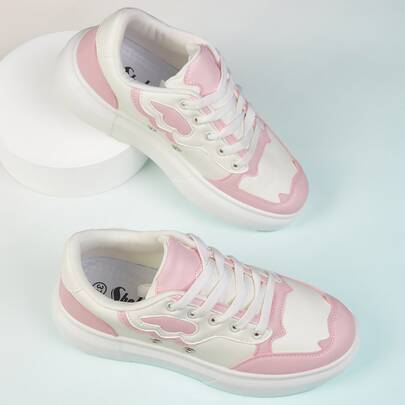 Two Tone Lace-up Front Skate Shoes