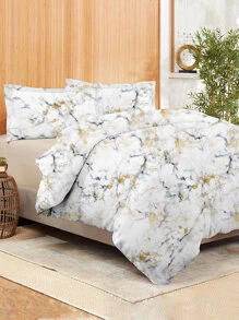 Marble Pattern Duvet Cover Set Without Filler - Multicolor - View 1