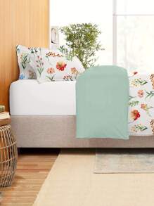Flower & Leaf Print Duvet Cover Set Without Filler - Multicolor - View 2
