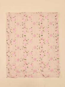 Flower Embroidered Scarf - Pink - View 4