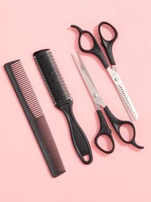 Hair Tool Set Shaving Hair To Scissors Teeth Scissors Flat Scissors Comb Beauty Tools,Hair,Travel,Hair Products,Hair Tools,Hair Stuff,Barber,Barber Accessories,Barbershop,Hairdressing Equipment - Black - View 1