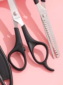 Hair Tool Set Shaving Hair To Scissors Teeth Scissors Flat Scissors Comb Beauty Tools,Hair,Travel,Hair Products,Hair Tools,Hair Stuff,Barber,Barber Accessories,Barbershop,Hairdressing Equipment - Black - View 4