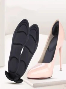 1pair Solid Shoes Insoles For Women High Heels Women Pumps And Men Sneakers Shoes Summer, Back To School Supplies, Boots Accessories For Shoes For Women, For Outdoor, Sport, Travel, Household, Office, School - Black - View 3