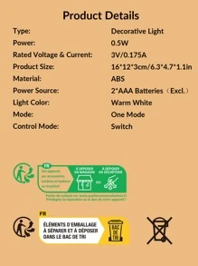 1 pieza Luz decorativa con letra en forma de - Amarillo - Ver 7