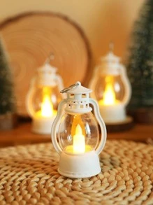 1pc Mini Vintage Lantern Decor Light, Battery Operated, Indoor Tabletop Decoration Night Light, Mini Fairy Lamp, Suitable For Holiday & Event Decor - Yellow - View 6