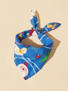 件印花聖誕寵物頭巾，適合貓咪和狗，顏色各異 - 彩色 - 查看 3