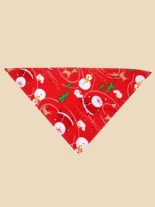 件印花聖誕寵物頭巾，適合貓咪和狗，顏色各異 - 彩色 - 查看 4