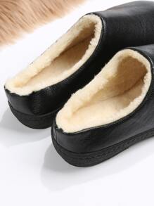 Thermal Lined Bedroom Slippers - Black - View 2