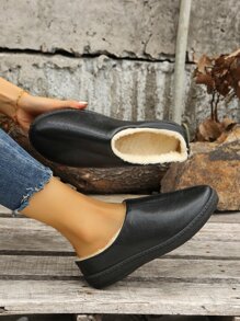 Thermal Lined Bedroom Slippers - Black - View 6