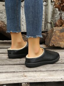 Thermal Lined Bedroom Slippers - Black - View 8