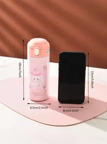 1pc Cartoon & Slogan Graphic Insulated Bottle - Multicolor - View 7