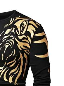 Manfinity LEGND Hombres Camiseta abstracto con estampado de animal