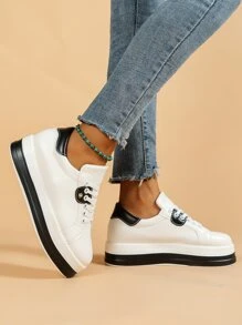 雙色前綁帶板鞋 - 白色 - 查看 4