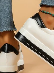 雙色前綁帶板鞋 - 白色 - 查看 5