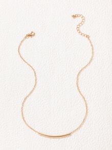 Cylindrical Decor Necklace - Yellow Gold - View 4