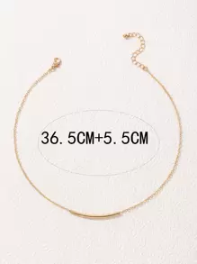 Cylindrical Decor Necklace - Yellow Gold - View 5