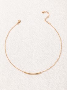 Cylindrical Decor Necklace - Yellow Gold - View 6