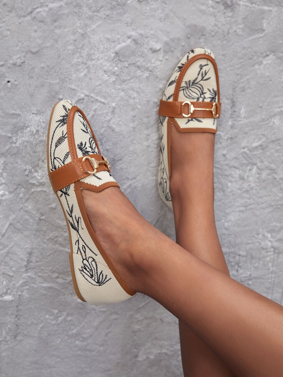CUCCOO TILAWA Embroidery Detail Ballet Flats Vacation Shoes Summer Halloween Christmas