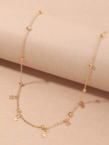 NAIZHU 1 Cái Ngẫu Nhiên Thời Trang Hợp Kim Kẽm Đính Hạt Trang Trí Ngôi Sao Vòng Cổ Cho Nữ Trang Trí Hàng Ngày - Vàng - Xem 3