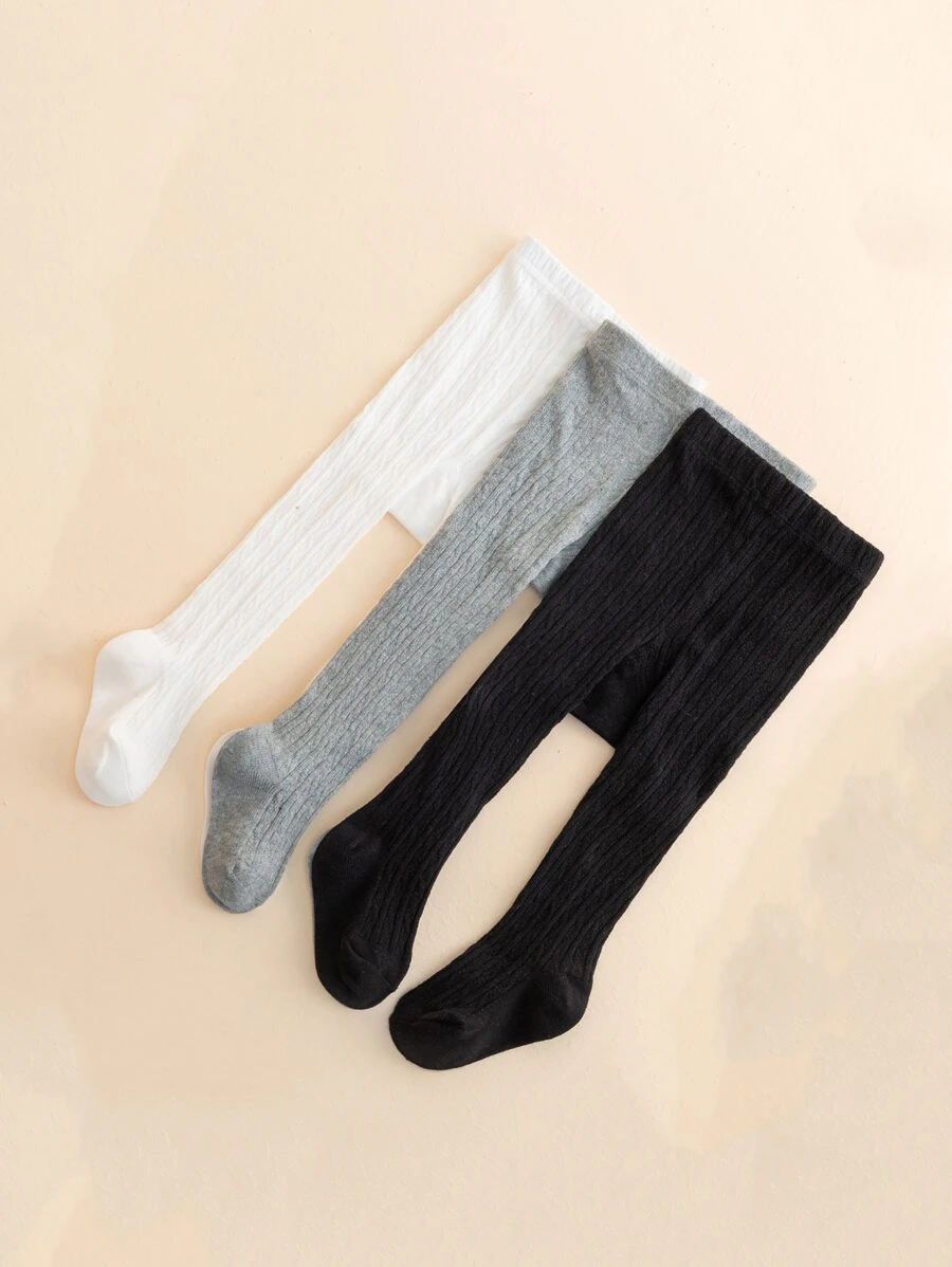 3pairs Baby Mixed Color Tights - Multicolor - View 1