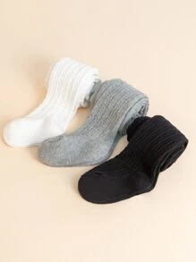 3pairs Baby Mixed Color Tights - Multicolor - View 2