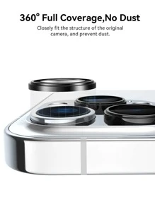 3pcs Phone Lens Protector Compatible With iPhone 15/15Pro/15Plus/15Promax - Black - View 4