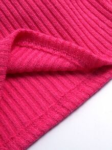 Đầm bé gái Gân đan màu trơn Dễ thương - Màu Hồng Tươi - Xem 3