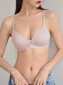 DAZY Solid No Show Bra - Baby Pink - View 1