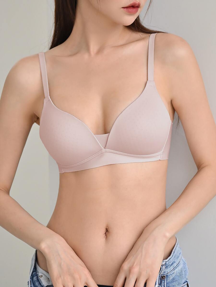 DAZY Solid No Show Bra - Baby Pink - View 1
