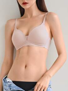 DAZY Solid No Show Bra - Baby Pink - View 5