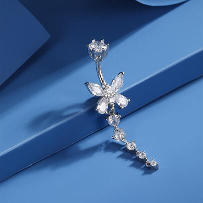 Cubic Zirconia Butterfly Decor Navel Belly Ring