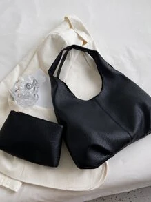 極簡風格流浪包 - 黑色 - 查看 5