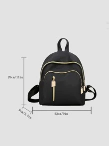Waterproof,Lightweight Minimalist Zipper Classic Backpack School Bag For Graduate, Teen Girls, Freshman, Sophomore, Junior & Senior In College, University & High School, Perfect For Outdoors , Hiking,Climbing,Travel,Sports & Back To School - Black - View 3