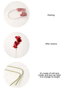 1 rama Flor artificial - Rojo - Ver 5