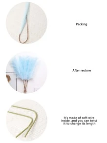 1pc 80cm Blue Artificial Reed, Soft Polyester Artificial Plant For Home Decor - Baby Blue - View 5