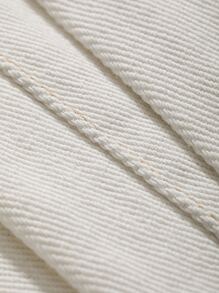 DAZY 斜口袋男友牛仔裤，返校服 - 白色 - 查看 6