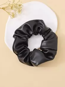Solid Minimalist Scrunchie Casual - Black - View 1