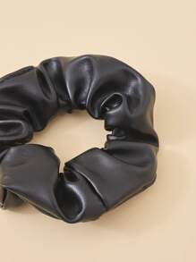 Solid Minimalist Scrunchie Casual - Black - View 3