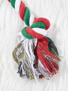1入組聖誕主題寵物咀嚼繩玩具適用於寵物 - 彩色 - 查看 4