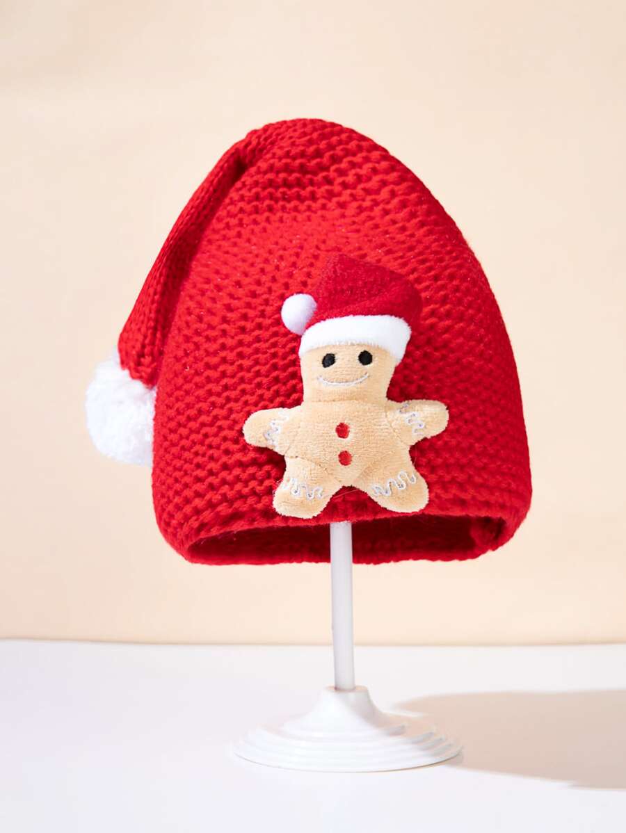 Christmas 1pc Baby Gingerbread Man Decor Hat - Red - View 1